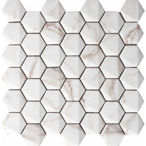 Мозаика 69HE-CA Hexagonal Calacata 34.6x30