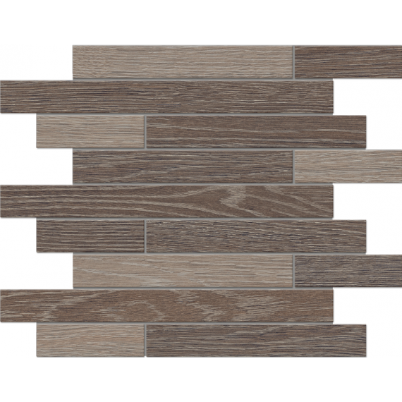 Керамогранит Мозаика KW03/KW02 Wenge/Light Grey Muretto структурированный 30x35