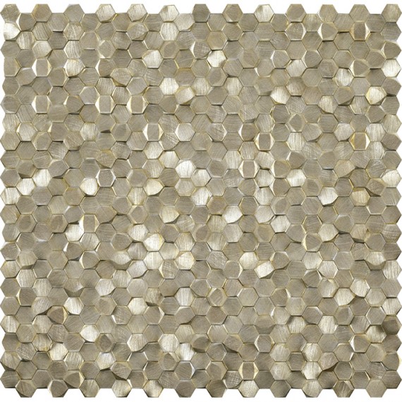 Мозаика L241713641 Gravity Aluminium 3D Hexagon Gold 30,4x31
