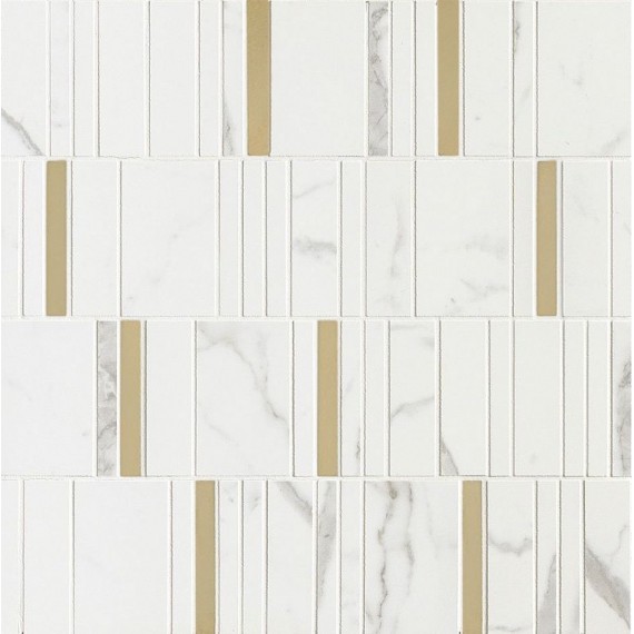 Керамогранит Мозаика M8H9 Allmarble Wall Statuario Mosaico Barcode Lux 40х40