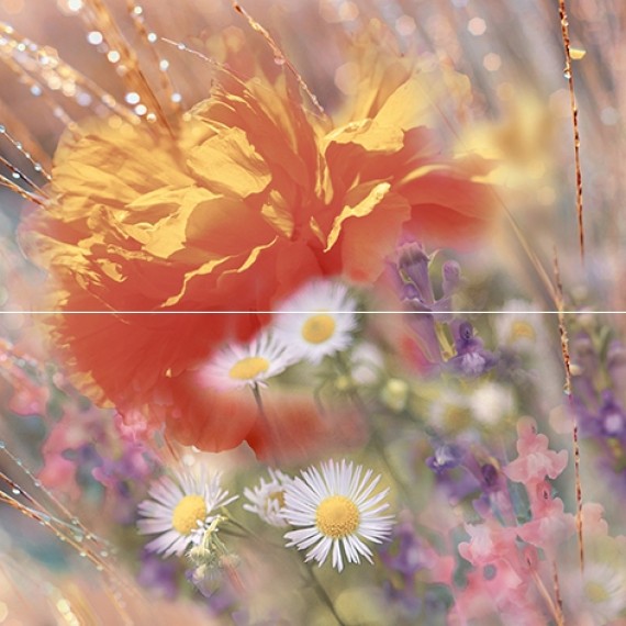Керамическая плитка Панно Flowers P2-2D205 40х40