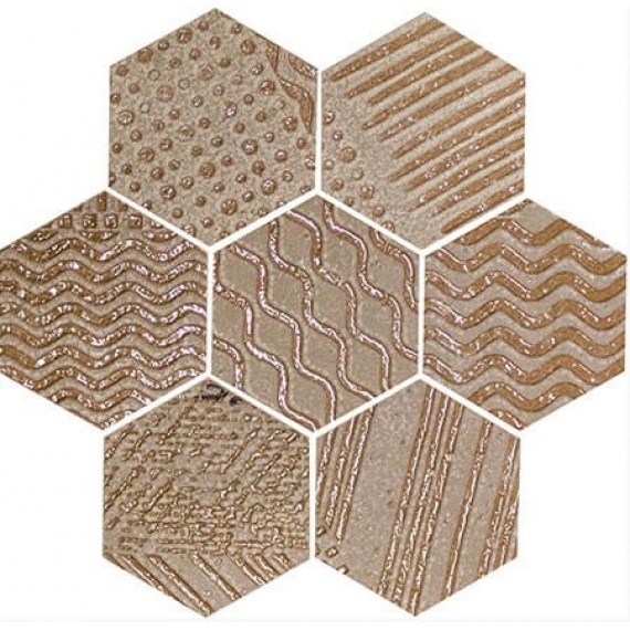 Плитка 101771 Dec. RAKU ESAGONA COPPER 35.5x37