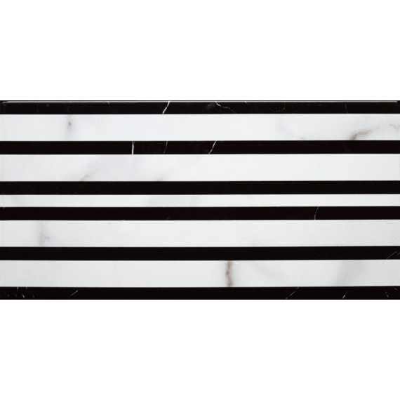 Керамогранит Плитка 1772ML07 Бордюр New Tradition черно-белый 15*30