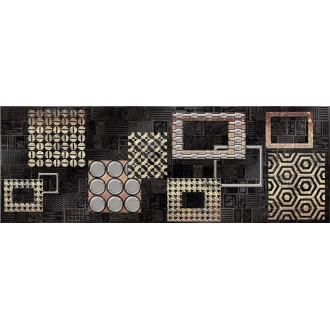 Плитка 586492001 Декор Commesso Nero Geometria 25,1х70,9