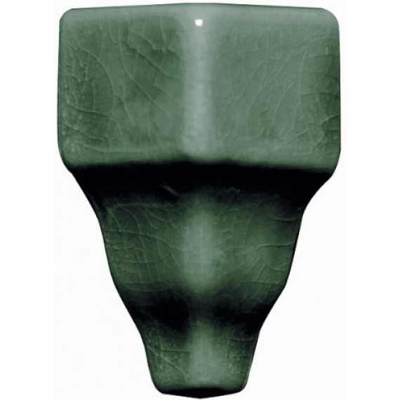 Керамическая плитка ADMO5417 Angulo Exterior Cornisa Classica Verde Oscuro 3.5х2,7