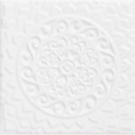 Керамическая плитка ADST4074 RELIEVE MANDALA UNIVERSE SNOW CAP 14,8x14,8