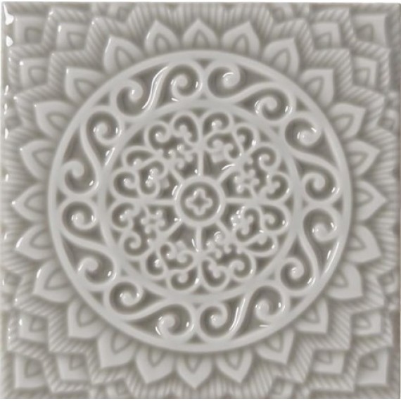 Керамическая плитка ADST4080 RELIEVE MANDALA UNIVERSE GRAYSTONE 14,8x14,8