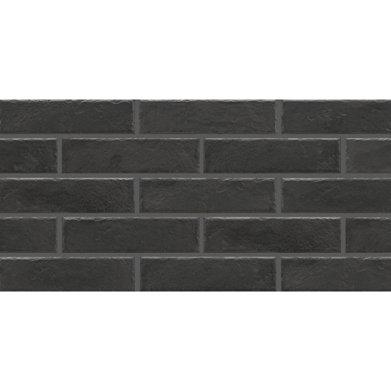 Керамогранит Плитка Foggia Nero структурная 6.5x24.5