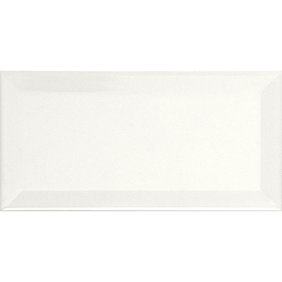 Керамогранит Плитка METRO Biselado Blanco Brillo 10x20