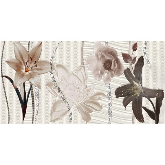Керамогранит Плитка Pegas Decor 2 цветы 25x50