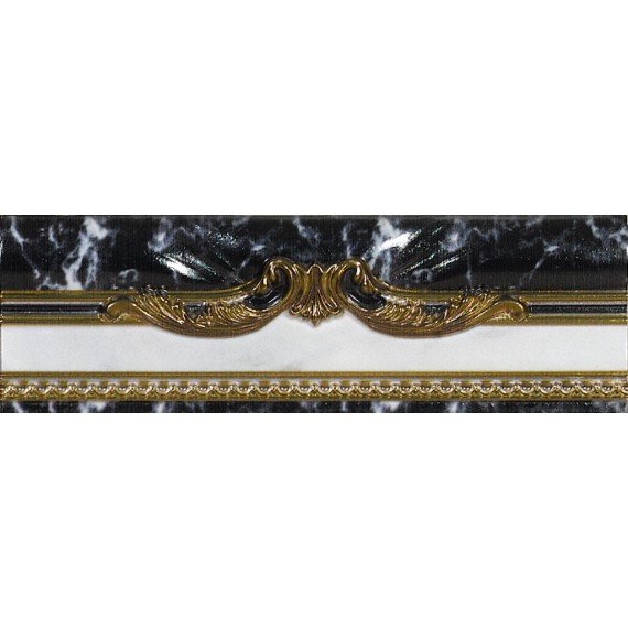 Керамическая плитка Siracusa Sofia Base Negro Cenefa 8x25
