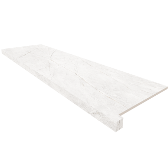 Подоконник угловой NL00 Nolana White Неполированный с боковым выступом (правый) 33х160