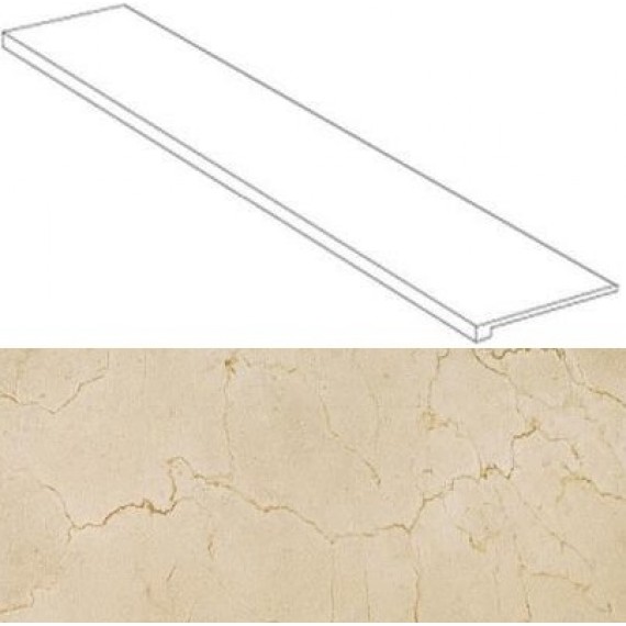 Керамогранит Ступени 620070000768 Supernova Stone Cream Scalino laterale sx 33x120