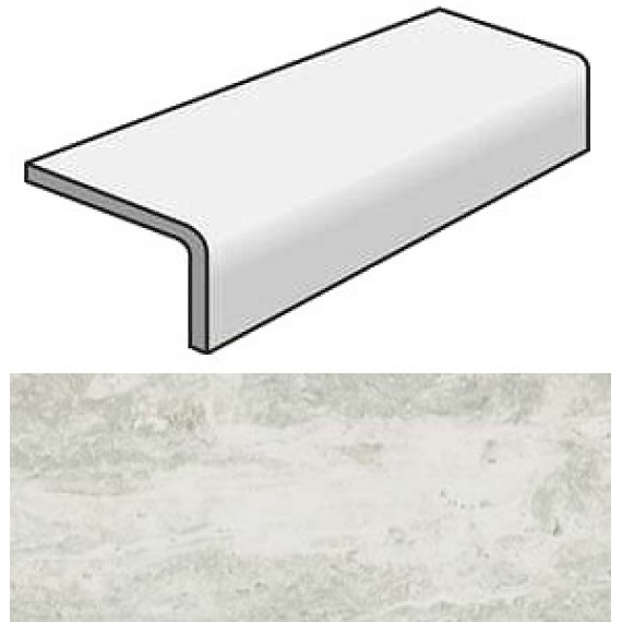Керамогранит Ступени 748336 Travertini White Elemento Elle Strutturato 20x40x6