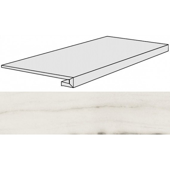 Керамогранит Ступени 756340 Prexious White Fantasy Gradino Glossy 33x120x3