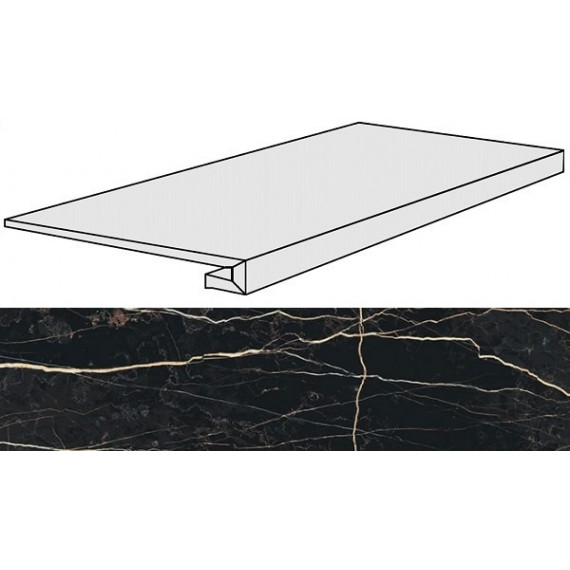 Керамогранит Ступени 756345 Prexious Thunder Night Gradino Glossy 33x120x3