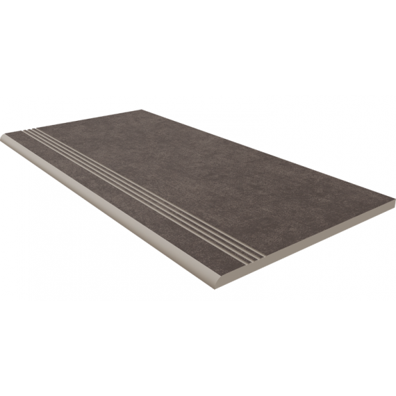 Керамогранит Ступень CA05 Cave Anthracite неполированный с насечками 30x60
