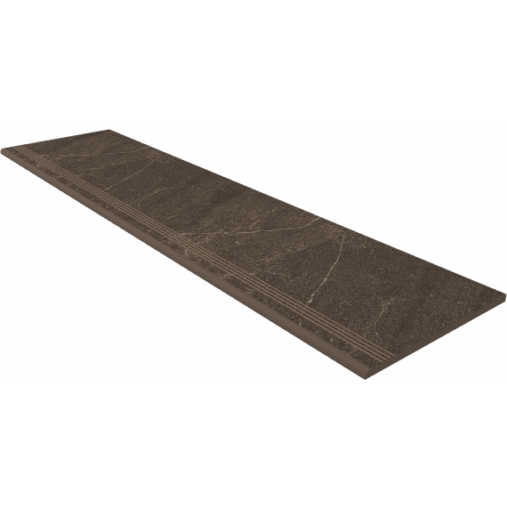 Керамогранит Ступень GB04 Gabbro неполированная с насечками 30x120x1