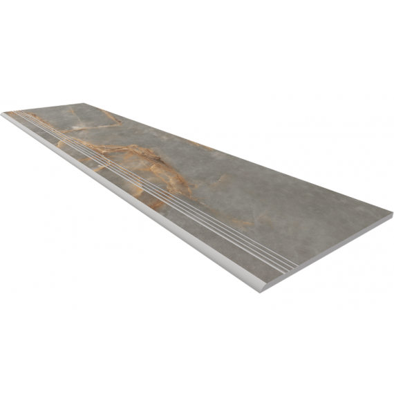 Керамогранит Ступень IN01 Intense Grey неполированный с насечками 30x120