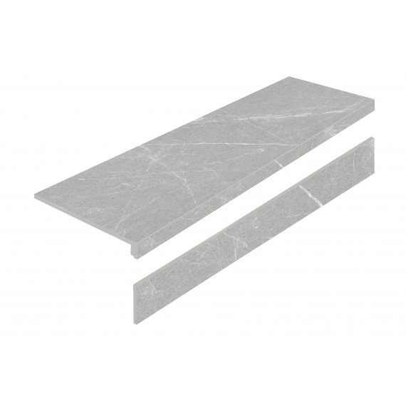 Керамогранит Ступень L Dakota Gris AS с подступенником 32x120