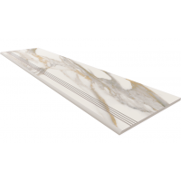 Ступень RM01 Miramare White неполированный с насечками 30x120