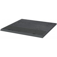 ная плитка Semir Grafit ступень простая структурированная 30x30
