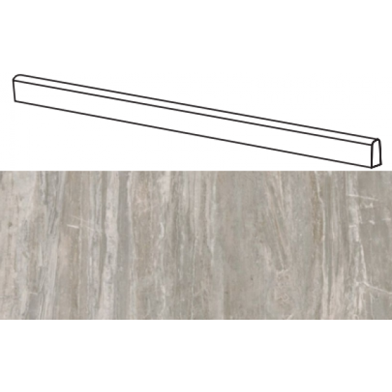 Керамогранит 0000869 SENSI ARABESQUE SILVER BATTISCOPA 5,5x120