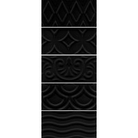 16016 Плитка Авеллино чёрный структура mix 7.4*15