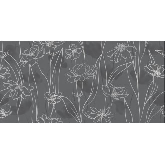 17552 Керамогранит Floresta цветы серый ректификат 60x120