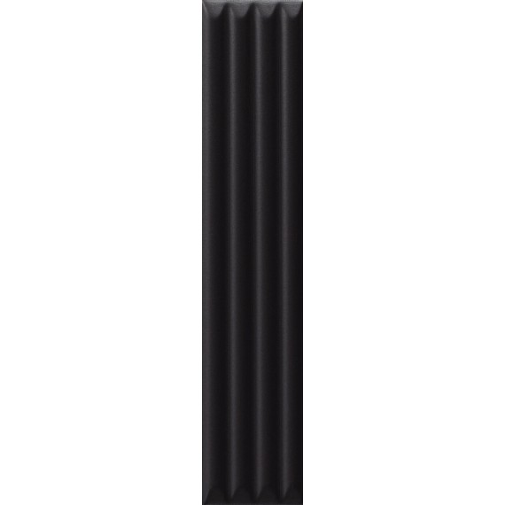 Керамическая плитка 192132 Плитка Up Cannettato Black Glossy 25x5