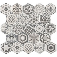 21357 Hexatile Harmony B&W 17,5x20