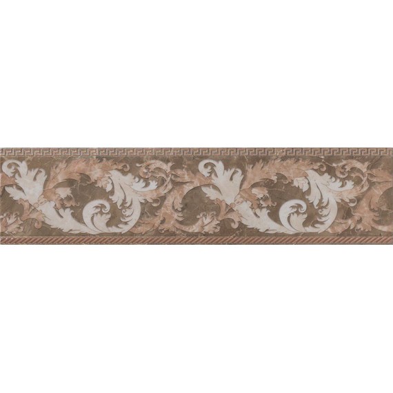 Керамогранит 240237 MARBLE FASCIA BAROCCA MARRONE LEV 14,4x58,5