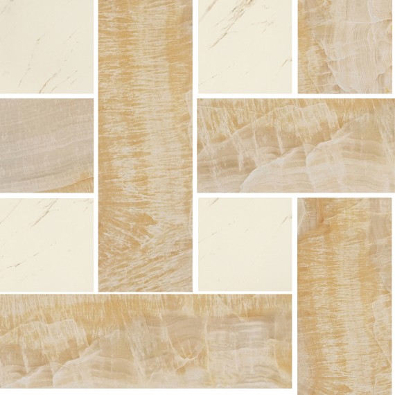Керамогранит 240454 MARBLE MOSAICS CHESTERFIELD ORO/BIANCO 29,1x29,1