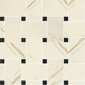 240531 MARBLE MOSAICS INTRECCIO BIAN-NERO 29,1x29,1