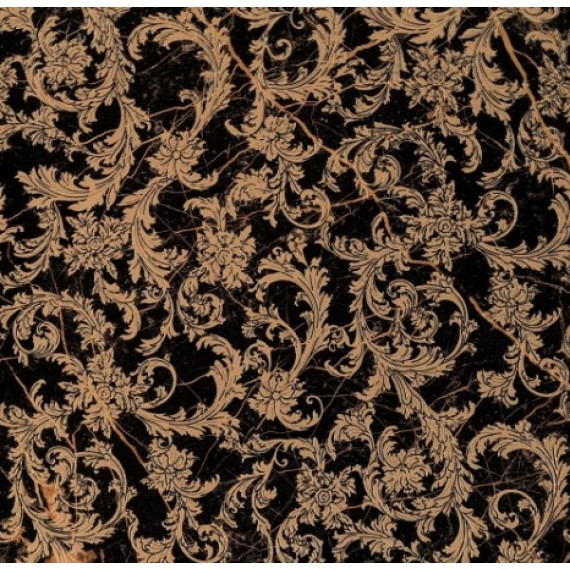 Керамогранит 240703 Marble MODULO BAROCCHINO NERO 58,5x58,5