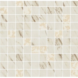 240821 MOSAICS T100 DECORATO BIANCO 29,1x29,1