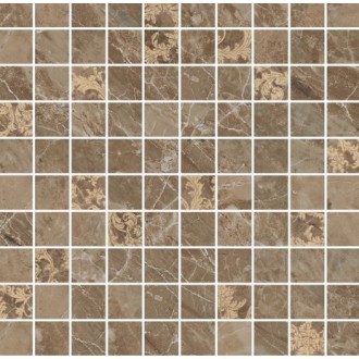 240827 MOSAICS T100 DECORATO MARRONE 29,1x29,1