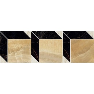 240852 MOSAICS CUBE NERO-BIANCO-ORO 19,5x58,5