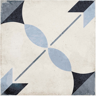 24411 ART NOUVEAU ARCADE BLUE 20*20