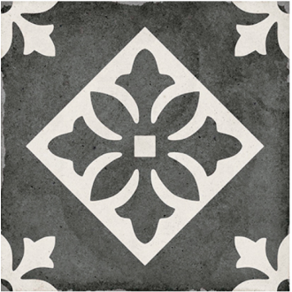 24416 ART NOUVEAU PADUA BLACK 20*20