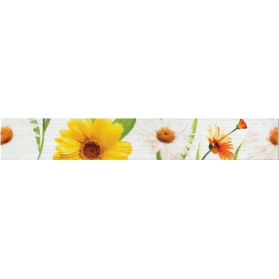 Керамическая плитка 267031 Fiori бордюр Ромашка 40х6