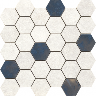 27959 D.GRUNGE WHITE HEXA/AS/28.3X29.4/C 28.3x29.4