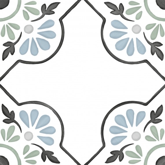 Керамогранит 31079 TANGER BLUE PETALS R9 12.3x12.3