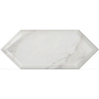 35009 Плитка Келуш грань белый глянцевый 14х34