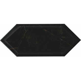 35010 Плитка Келуш грань черный глянцевый 14х34