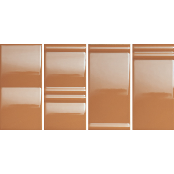 Керамическая плитка 4101111 Плитка Mou Caramel Glossy Mix 6,2x12,5