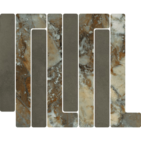 Керамическая плитка 41W5 Мозаика Mosaico Trellick Tassili Antracita 30x24,2