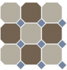 4401+29 OCT11-A Beige 01 Coffe Brown 29 OCTAGON/Blue Cobalt 11 Dots (лист 30х30 9 штук+вставки)