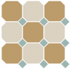 4403+16 OCT13-A Yellow 03 White 16 OCTAGON/Turquoise 13 Dots (лист 30х30 9 штук+вставки)