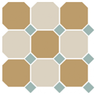 4403+16 OCT13-A Yellow 03 White 16 OCTAGON/Turquoise 13 Dots (лист 30х30 9 штук+вставки)